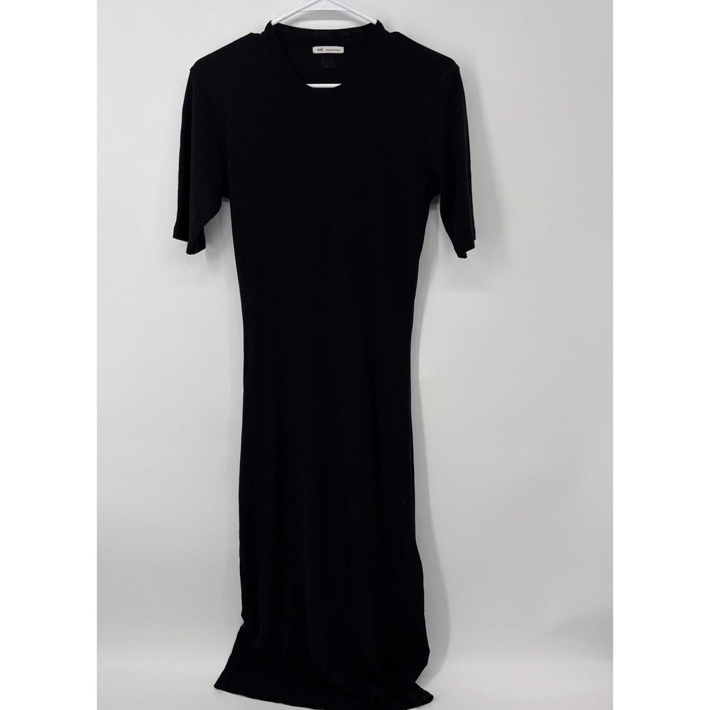 AMI alexandre mattiussi Black Midi T Shirt Dress 100% Cotton Size Small *read*